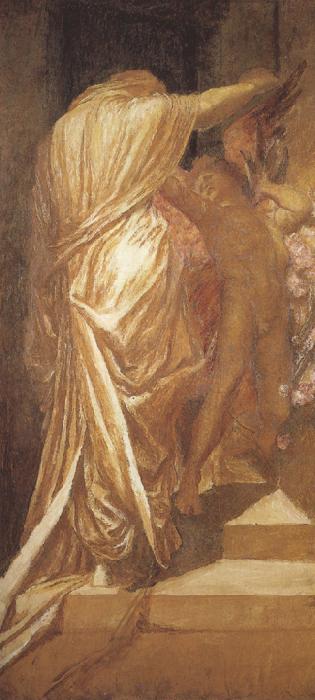george frederic watts,o.m.,r.a. A Study for Love and Death (mk37) oil painting image